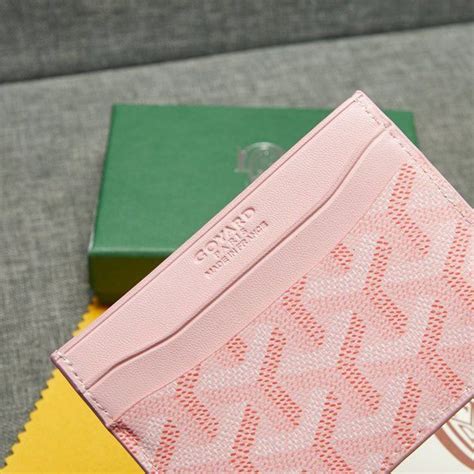 pink goyard card holder